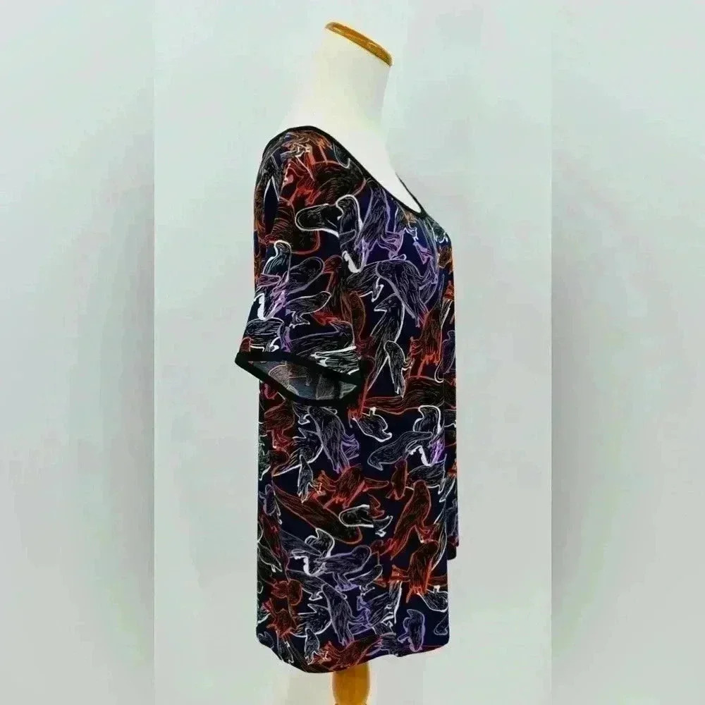 LuLaRoe Classic Halloween Raven Multi-Color Tee Shirt, 2XL - Picture 4 of 7